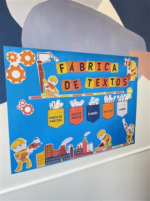 fábrica de textos de lado colada na parede