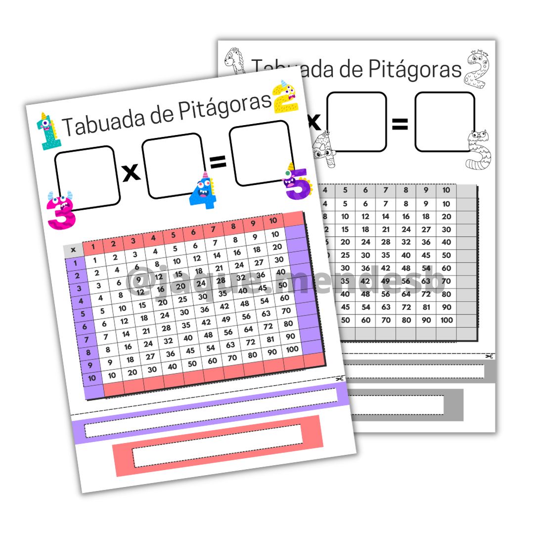 Tabuada para Completar Da Multiplicação PDF - Formato A4